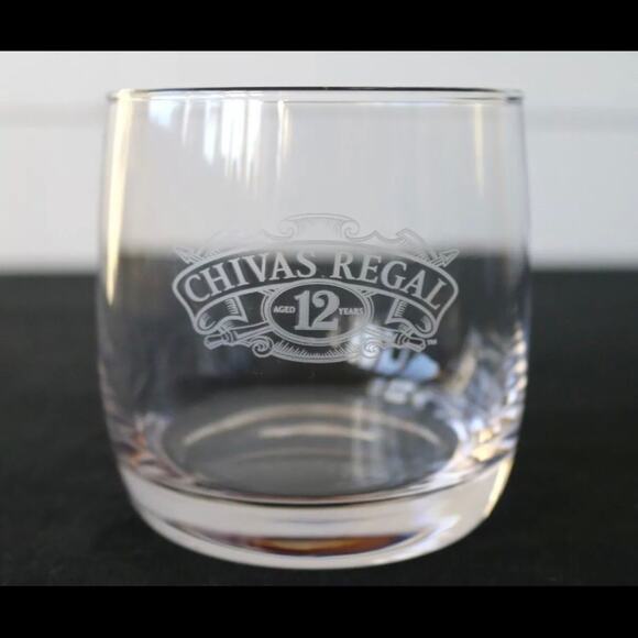 Chivas Regal Aged 12 Years Etched Round Bar Glass FLAWLESS - Picture 6 of 6